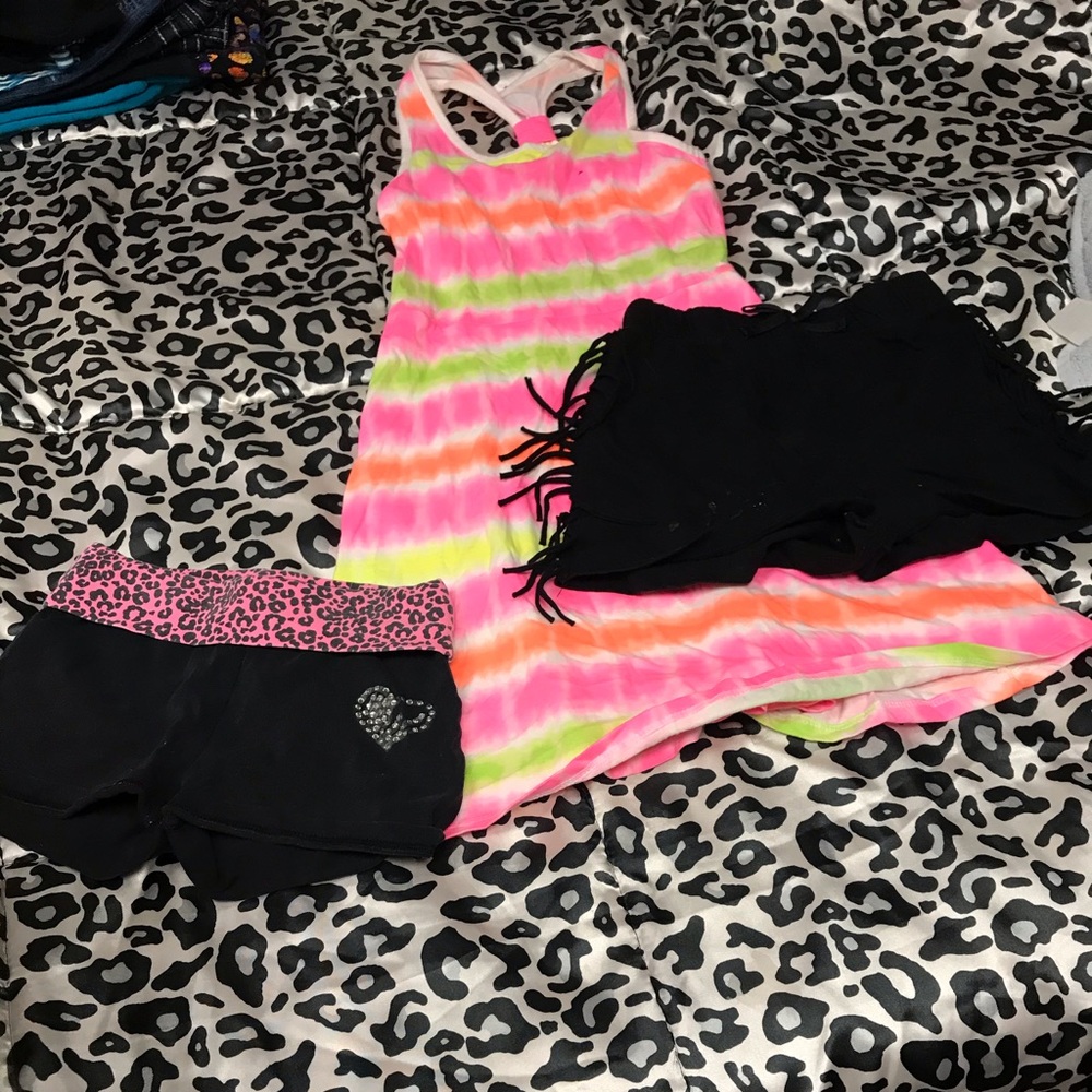 Shorts and cute dress girls size 8